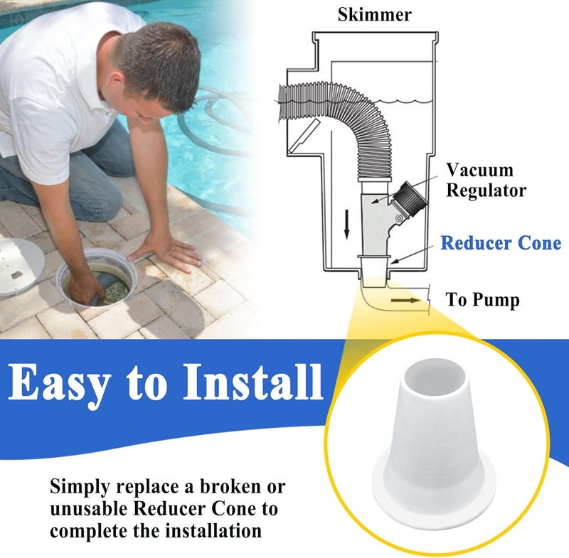 Ebrmeiwo GW9000 GW9015 Cone Reducer, Automatic Pool and Spa Cleaner Replacement Part, White - Image 4